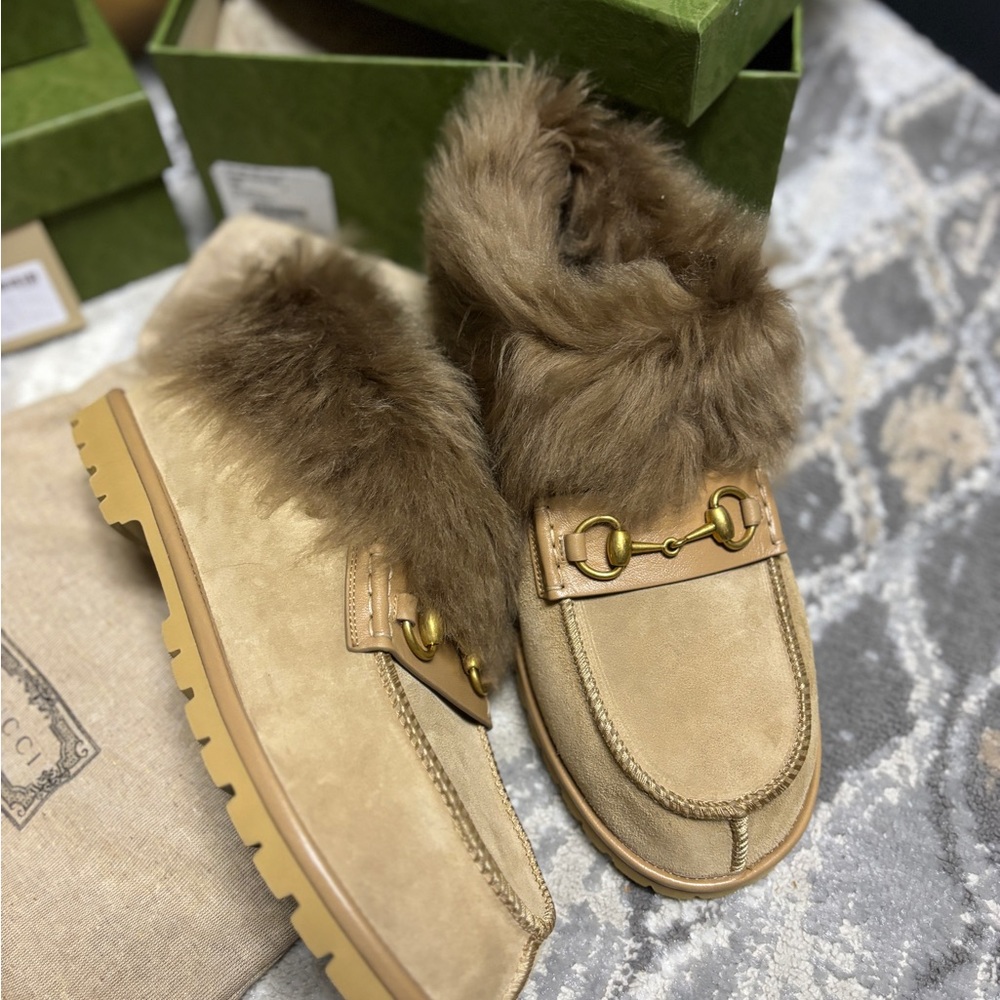 Gucci Ha Ha Ha Bootie Leather Suede Prestige Color Mat Size UK9 - Picture 2 of 7